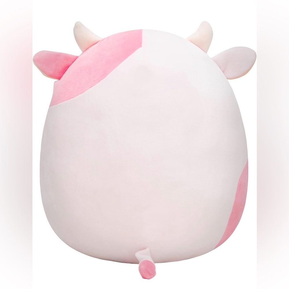SQUISHMELLOW Pink and White Cow Plush Toy - Picture 2 of 7